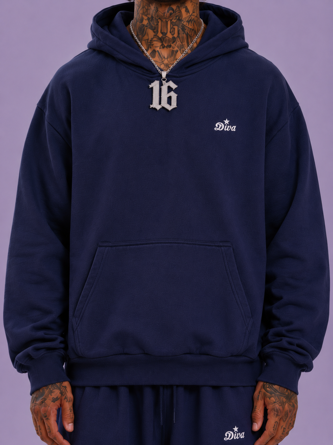 Basic logo hoodie (Navy)